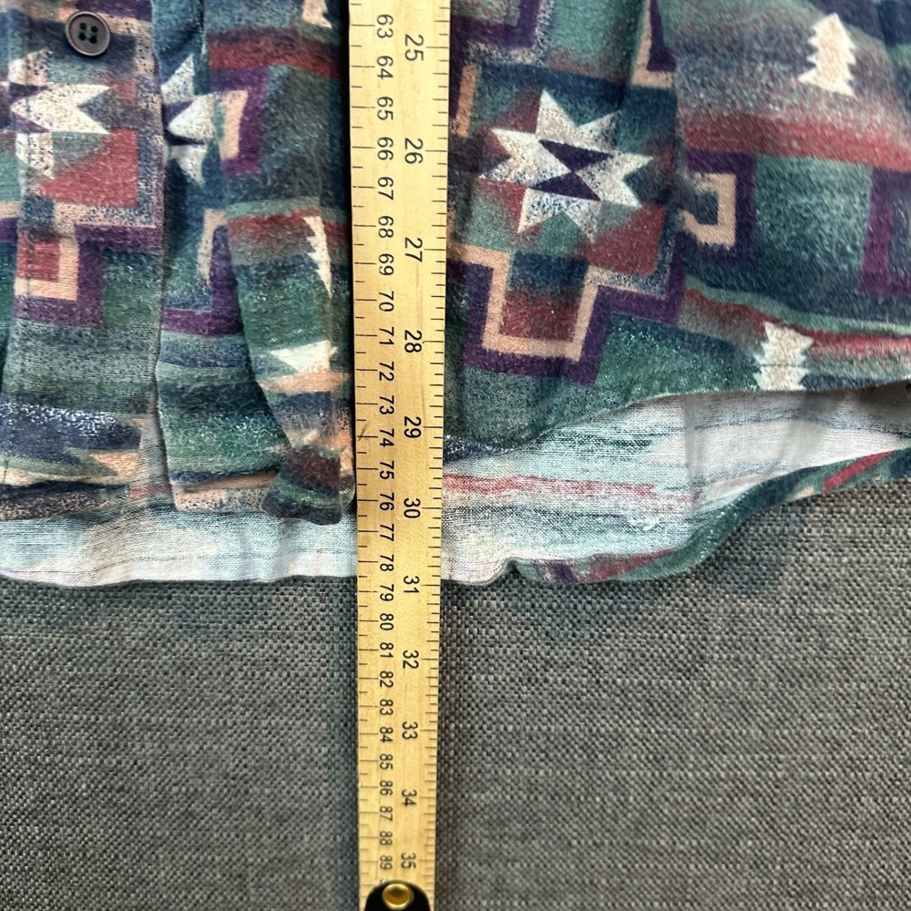 Saguaro Small Aztec Western Flannel Shirt Long Sleeve Button Up Menswear - Picture 2 of 6